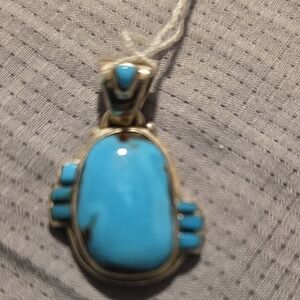 Turquoise Sterling Silver Pendant.